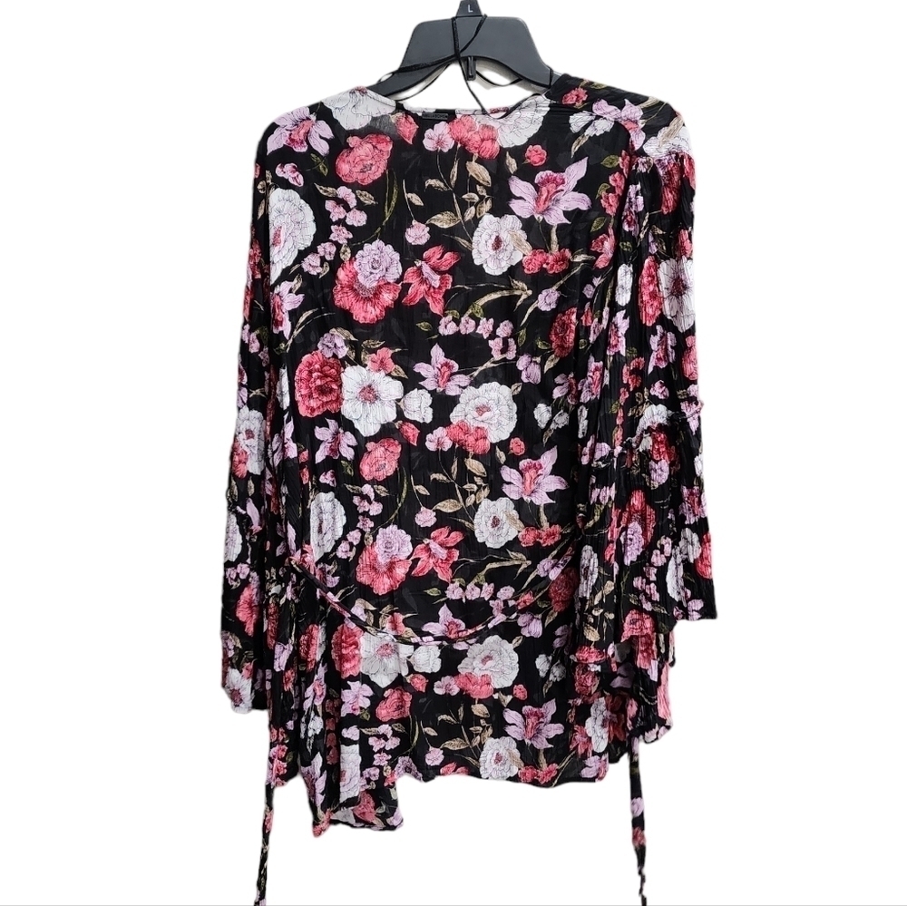 BILLABONG Floral Open Front Wide Sleeve Kimono Spring Cardigan - Picture 2 of 4